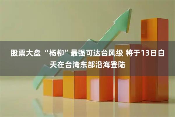 股票大盘 “杨柳”最强可达台风级 将于13日白天在台湾东部沿海登陆